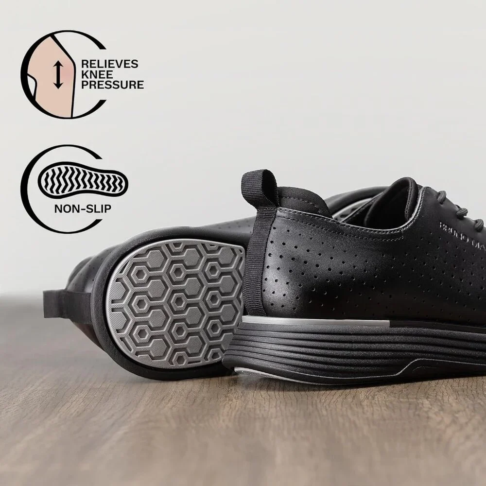 ⚡ Men's Black Max Flex Fashion Dress Sneakers Oxfords Classic Casual Shoes